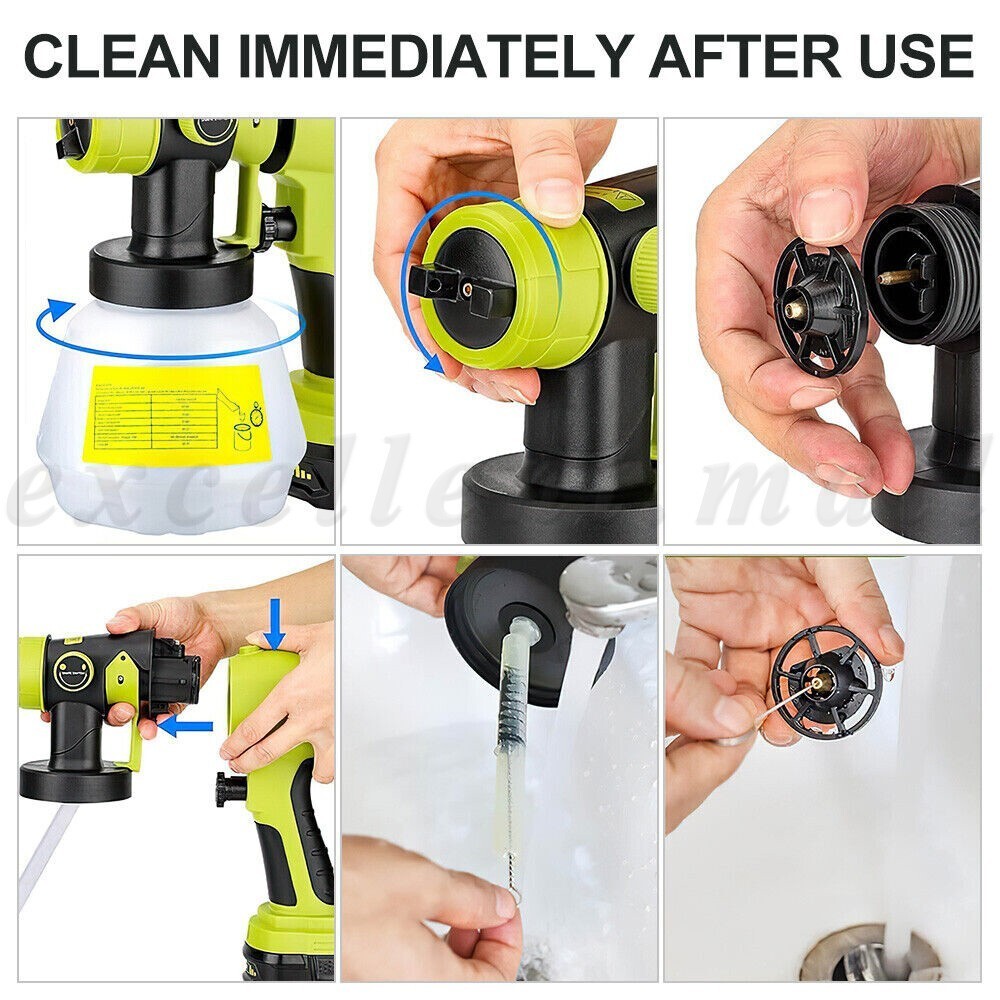 Cordless Paint Sprayer 18V Spray Gun 1L High Pressure Airless - Brand New