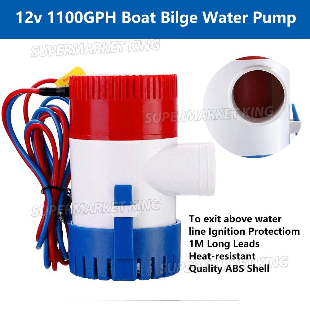 12V Bilge Pump 1100GPH Submersible Water Pump Boat Caravan Camping - Brand New