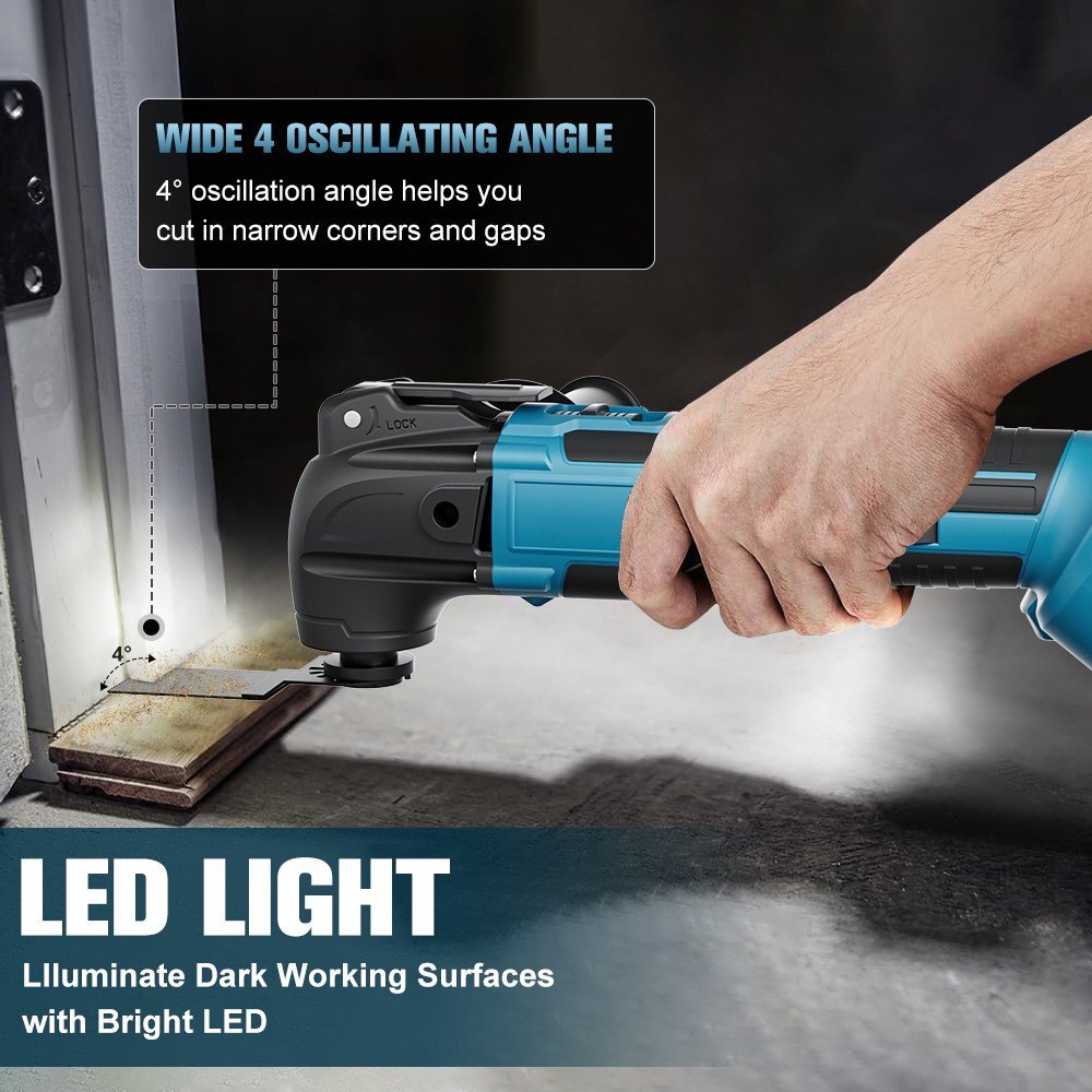 Cordless Oscillating Multi Tool 18V Brushless 6 Speed with Blade Kit - Brand New