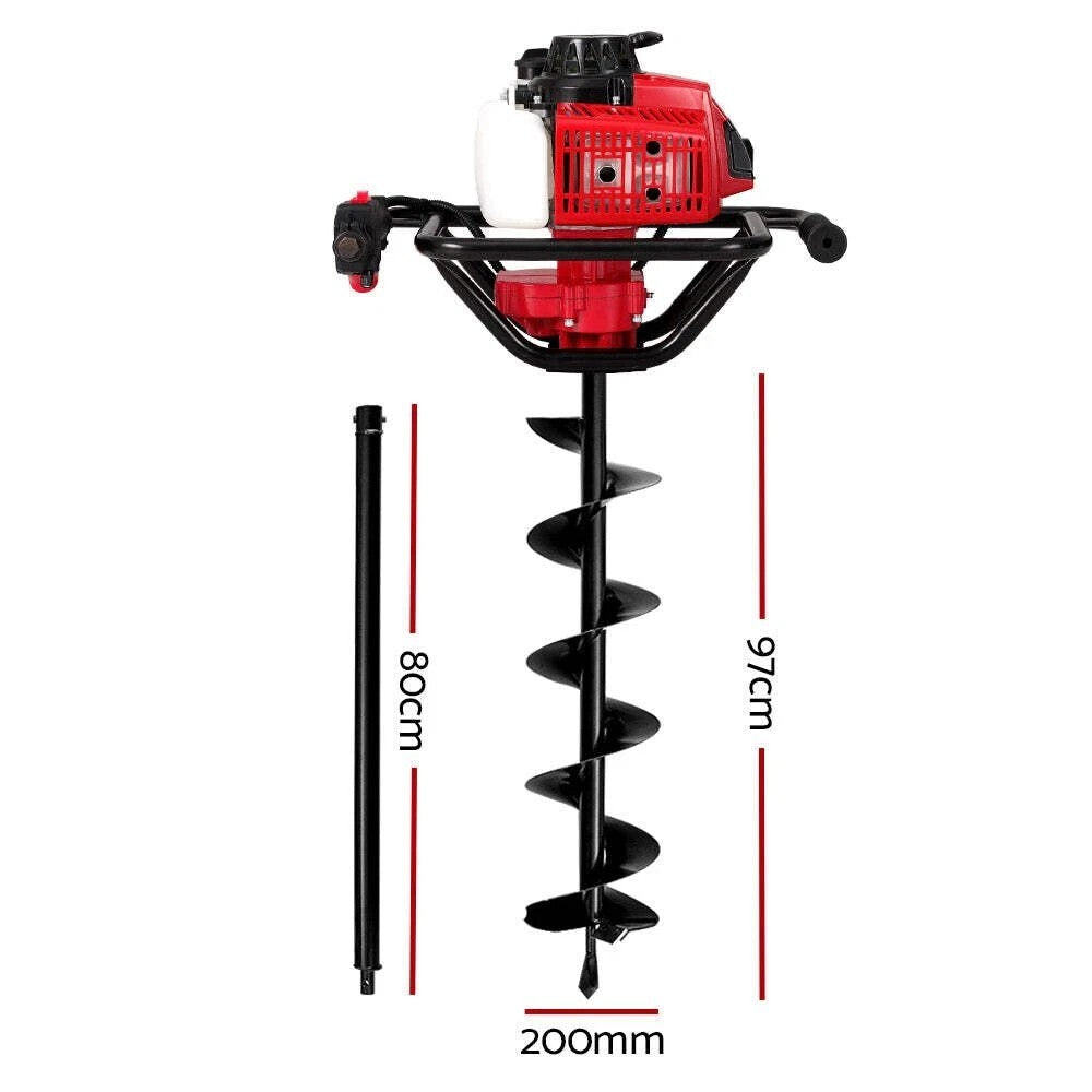 Post Hole Digger 200mm Petrol Drill Extension Auger Bits