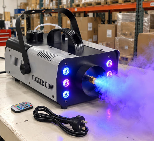 1200W Smoke Machine with RGB LED Lights + Remote Fog Machine - Brand New