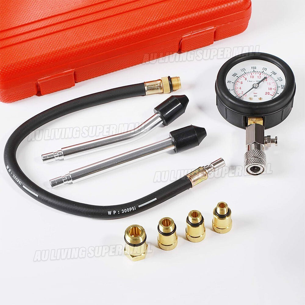 Petrol Engine Compression Tester Kit 300psi Gauge Set - Brand New