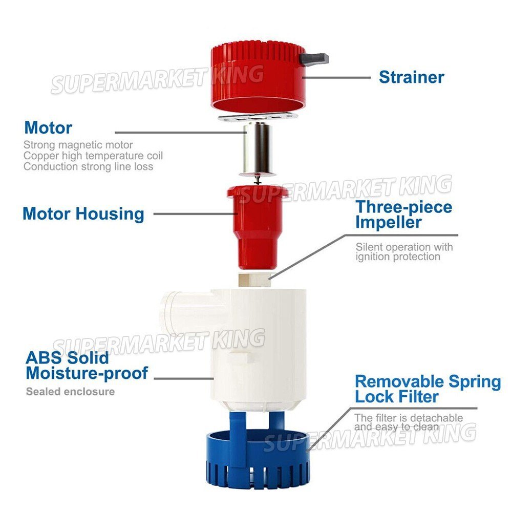 12V Bilge Pump 1100GPH Submersible Water Pump Boat Caravan Camping - Brand New