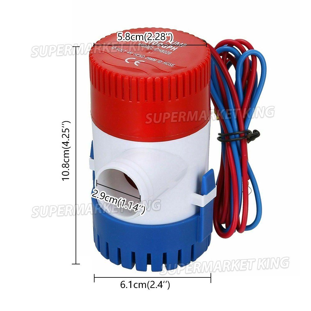 12V Bilge Pump 1100GPH Submersible Water Pump Boat Caravan Camping - Brand New