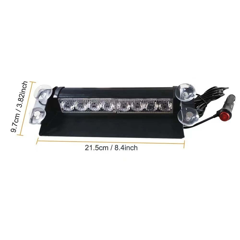 LED Flashing Warning Light Red Blue Windscreen Mount - New in Box