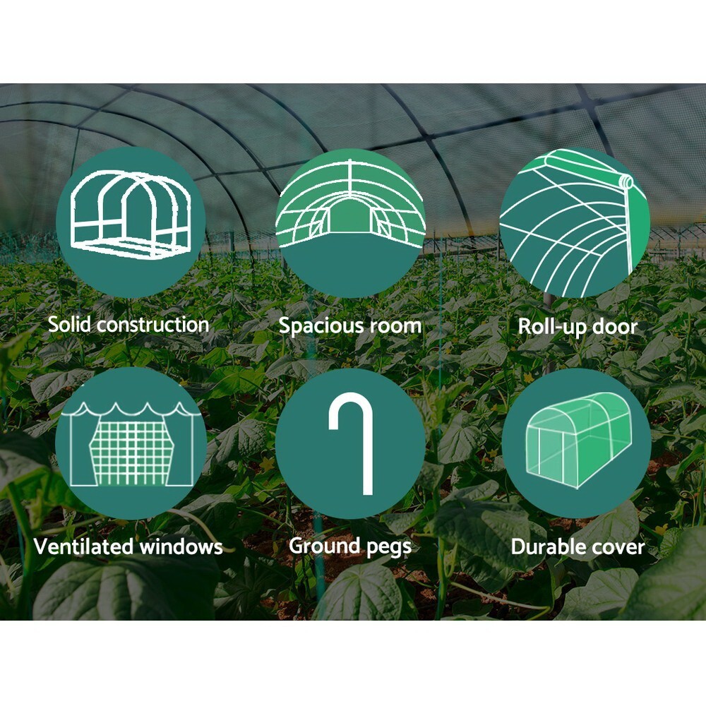 Walk In Greenhouse 3x2x2m Garden Grow Tunnel Green - Brand New