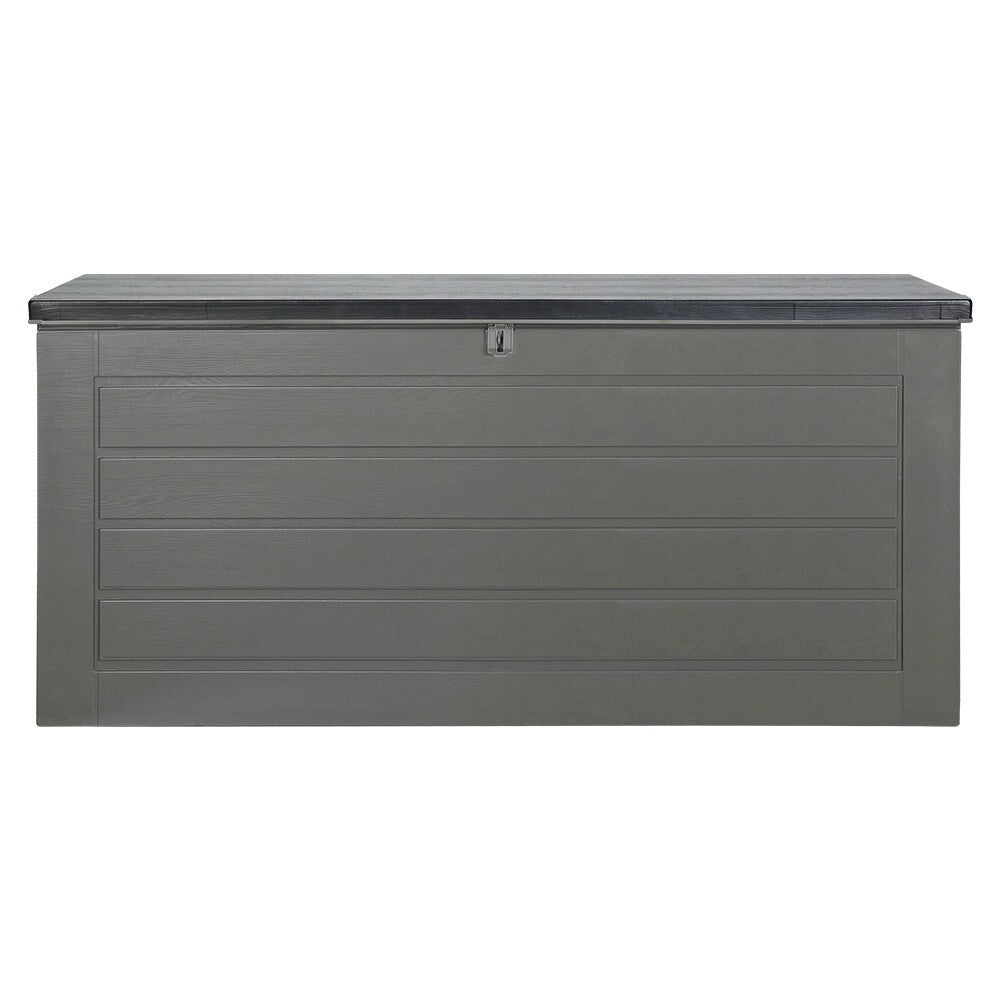 Outdoor Storage Box 680L Lockable Garden Bench Tool Shed Black - Brand New