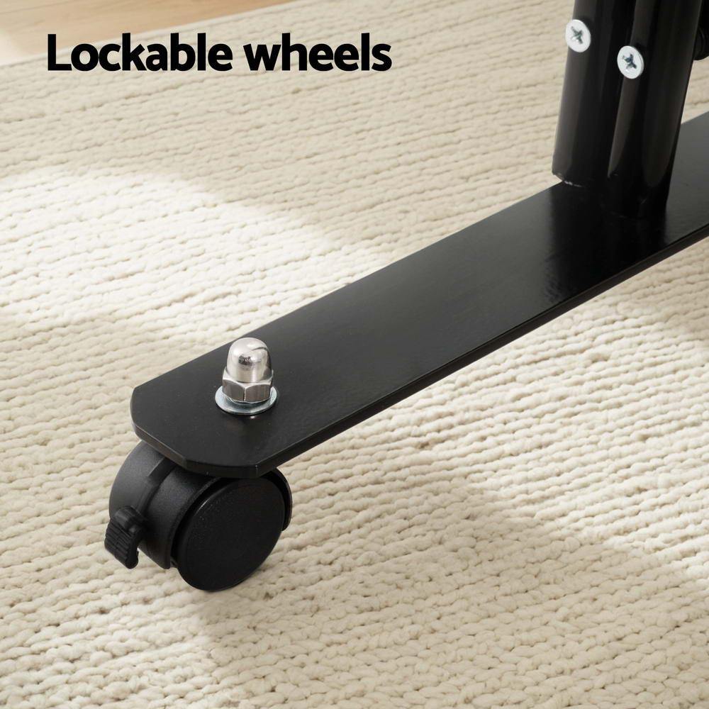 6 Panel Room Divider Screen on Wheels 323cm Black - Brand New