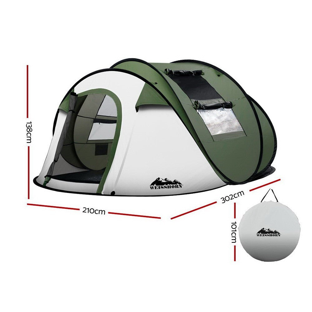 Instant Pop Up Camping Tent 4-5 Person Family Dome Green - Brand New