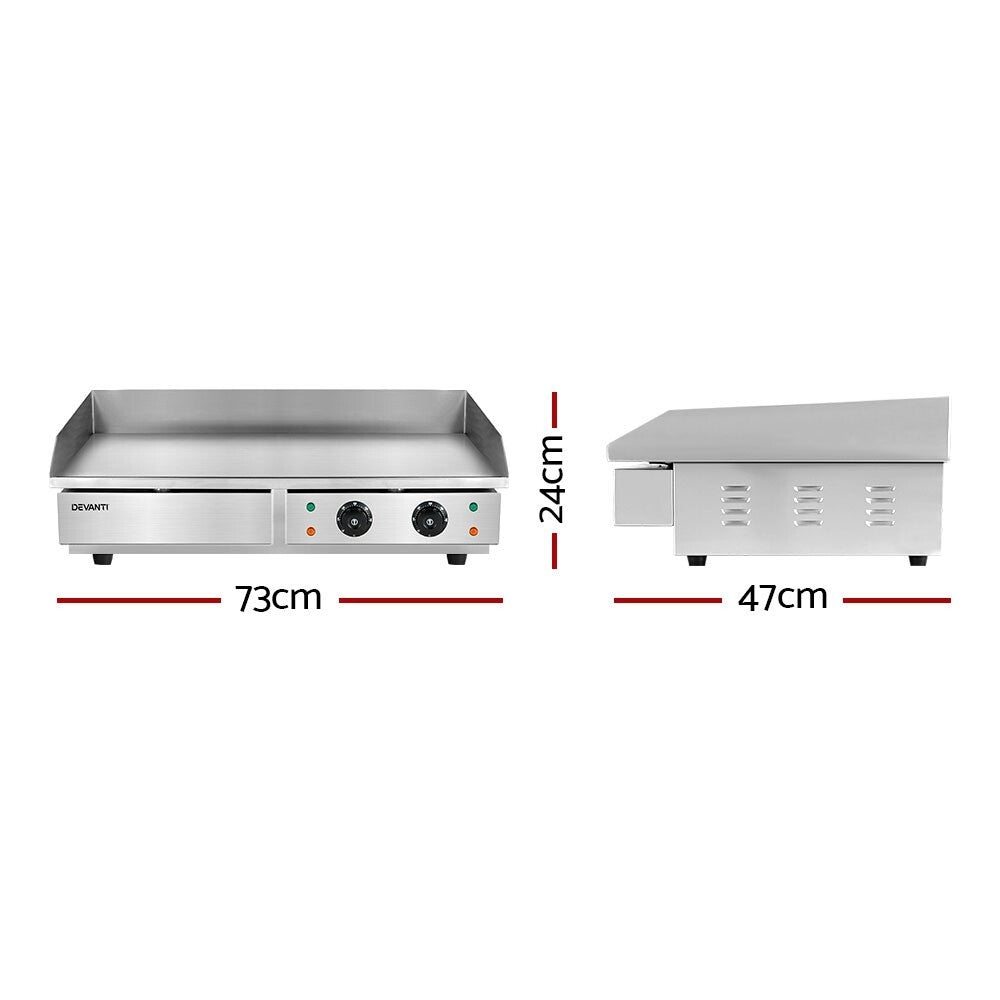 Large Commercial Hot Plate Griddle Two Zone Thermostat Burger Grill - New in Box