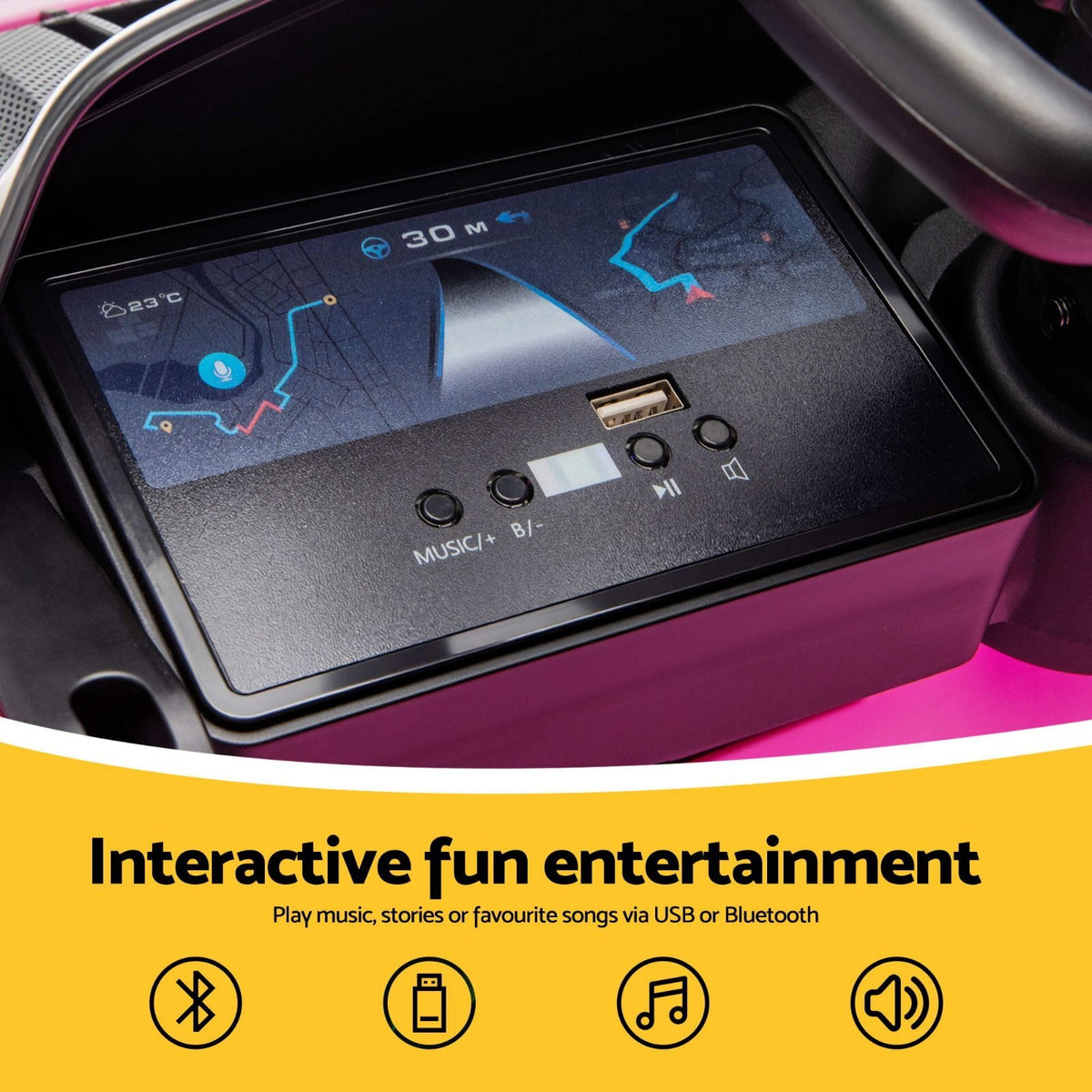 Kids Ride On Car 12V Sports Car with Remote Control Pink - Brand New
