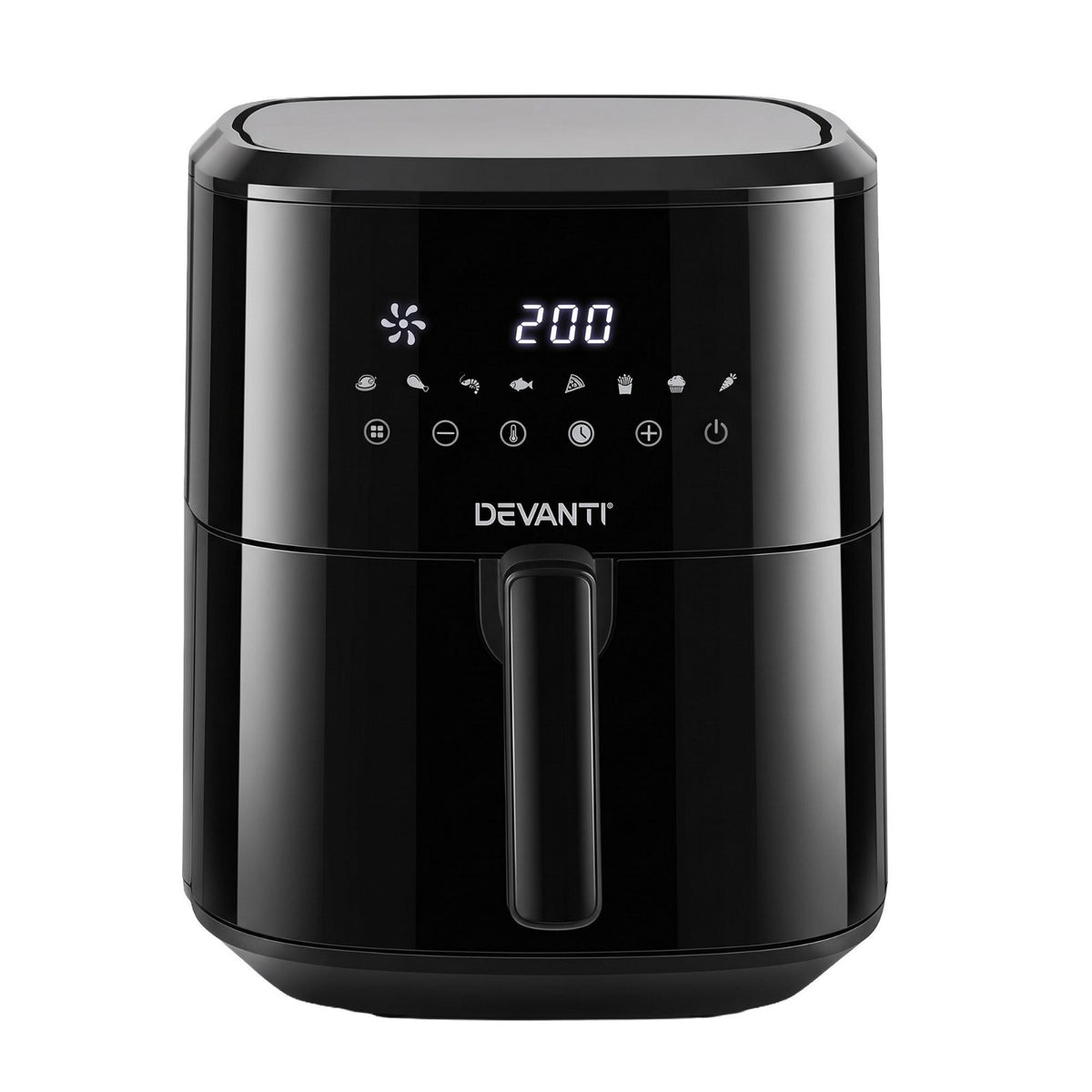 6.5L Air Fryer 1700W Digital Touch 8 Presets Black - Brand New