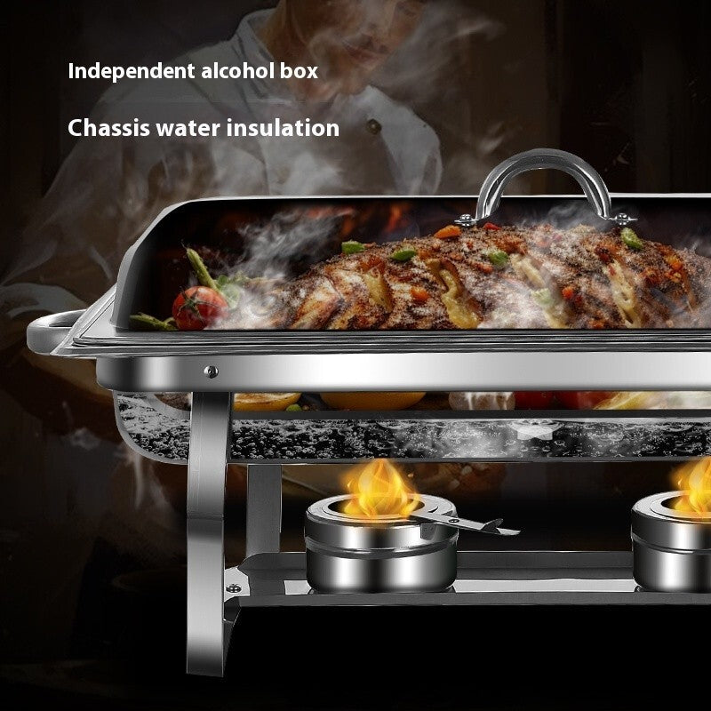 Stainless Steel Chafing Dish Buffet Food Warmer 11L Gold Stand - Brand New