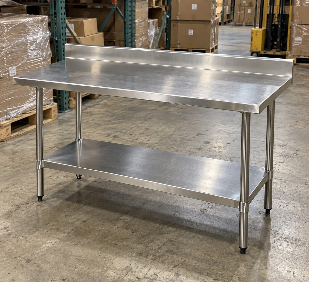Stainless Steel Kitchen Bench with Splashback 1500 x 600mm Prep Table - Brand New