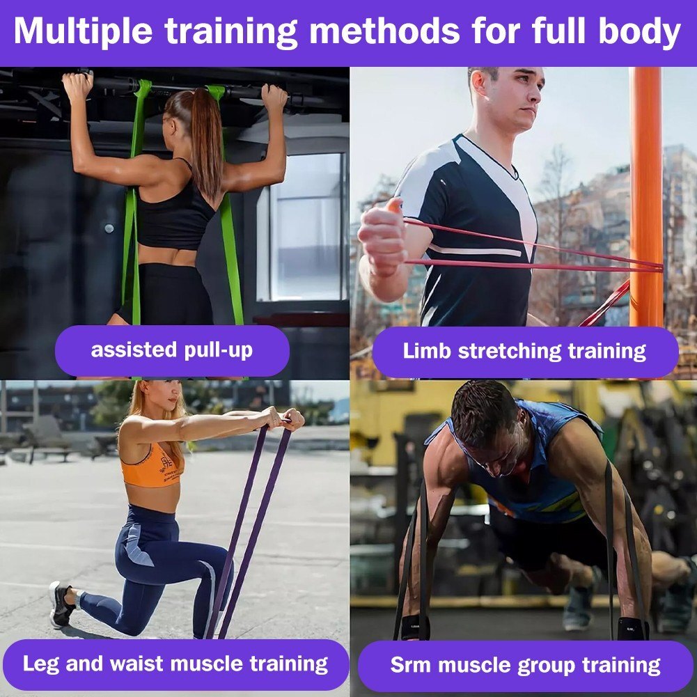 5 Resistance Bands Set Heavy Duty Pull Up Bands Gym Workout - Brand New