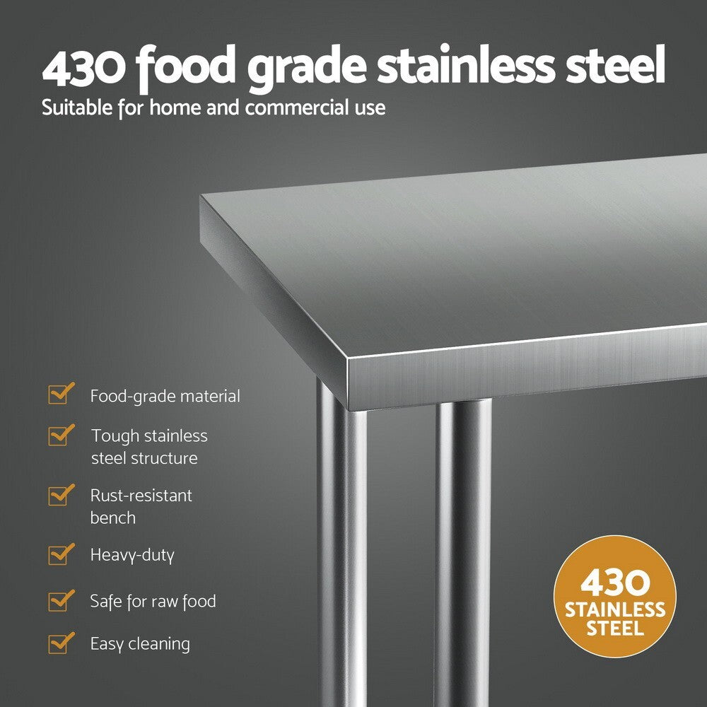 Stainless Steel Kitchen Bench Work Table 610 x 457mm 430 Grade - Brand New