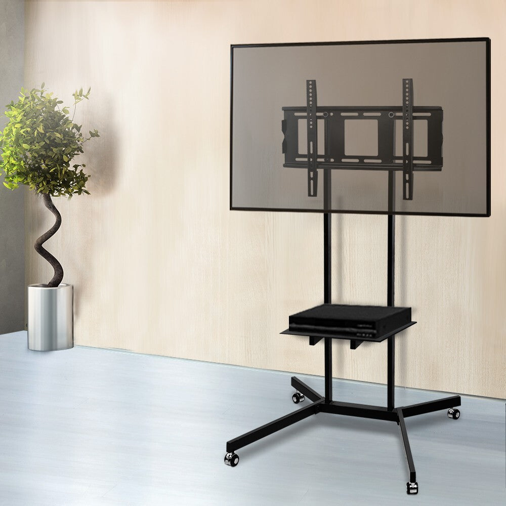 Mobile TV Stand on Wheels for 32-65 inch TVs Trolley Cart with Shelf - Brand New