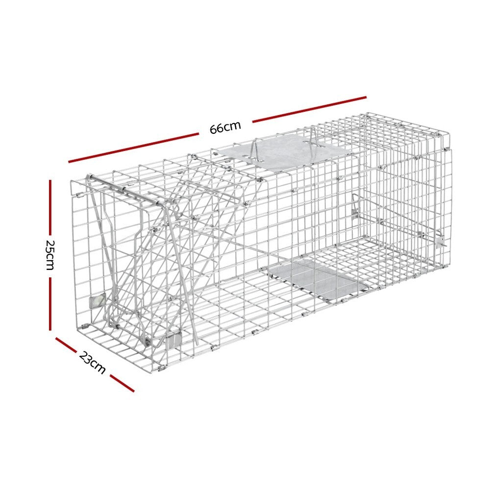 Humane Animal Trap Cage 66 x 23 x 25cm Possum Rabbit - Brand New