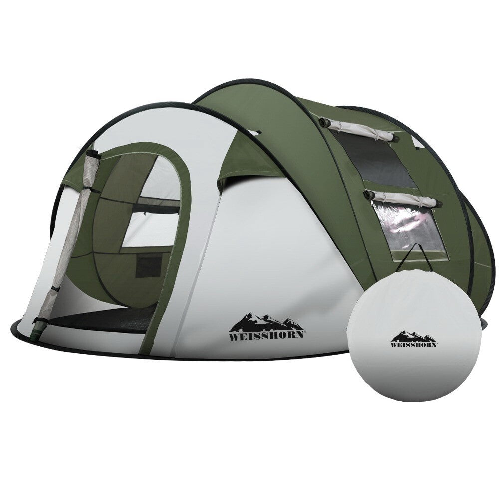 Instant Pop Up Camping Tent 4-5 Person Family Dome Green - Brand New