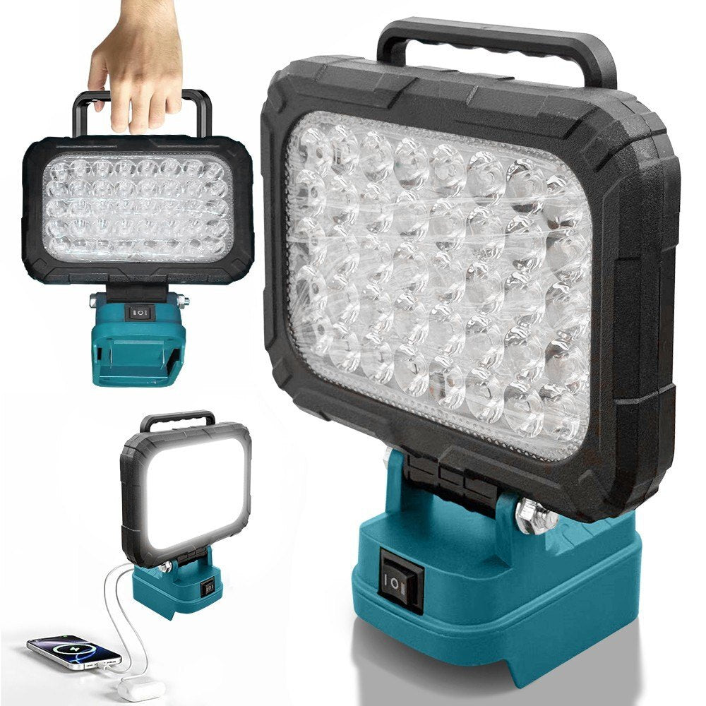 8 Inch Cordless LED Work Light for 18V Battery with 2 USB Ports - Brand New