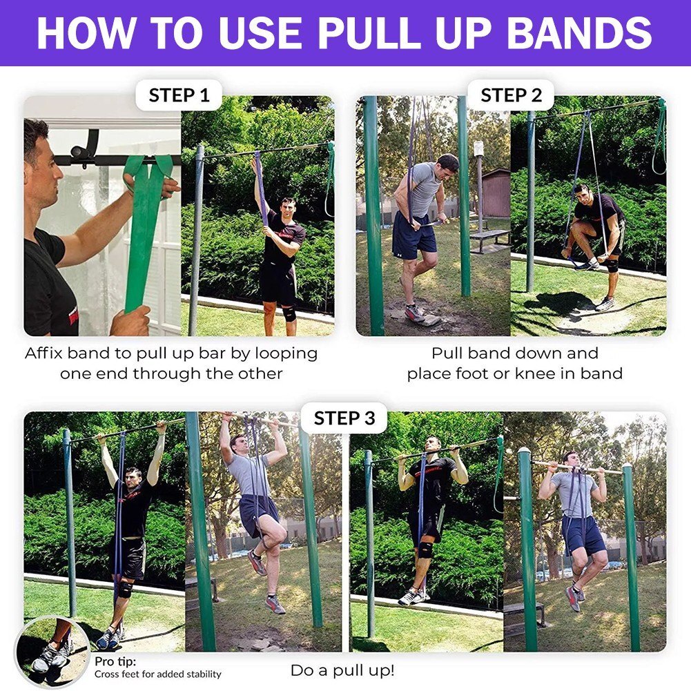 5 Resistance Bands Set Heavy Duty Pull Up Bands Gym Workout - Brand New