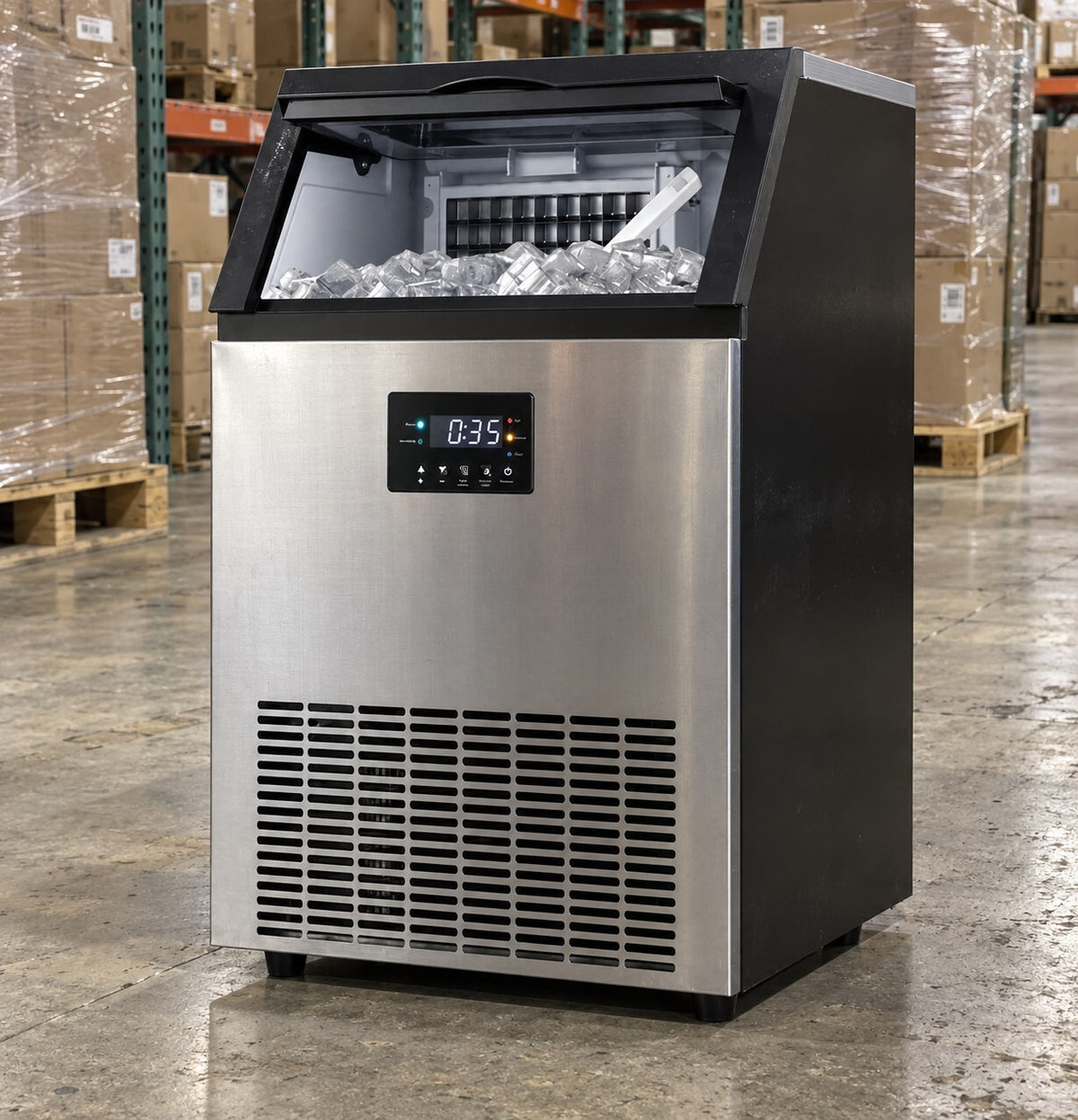 Commercial Ice Maker Machine 45kg per Day Stainless Steel - Brand New