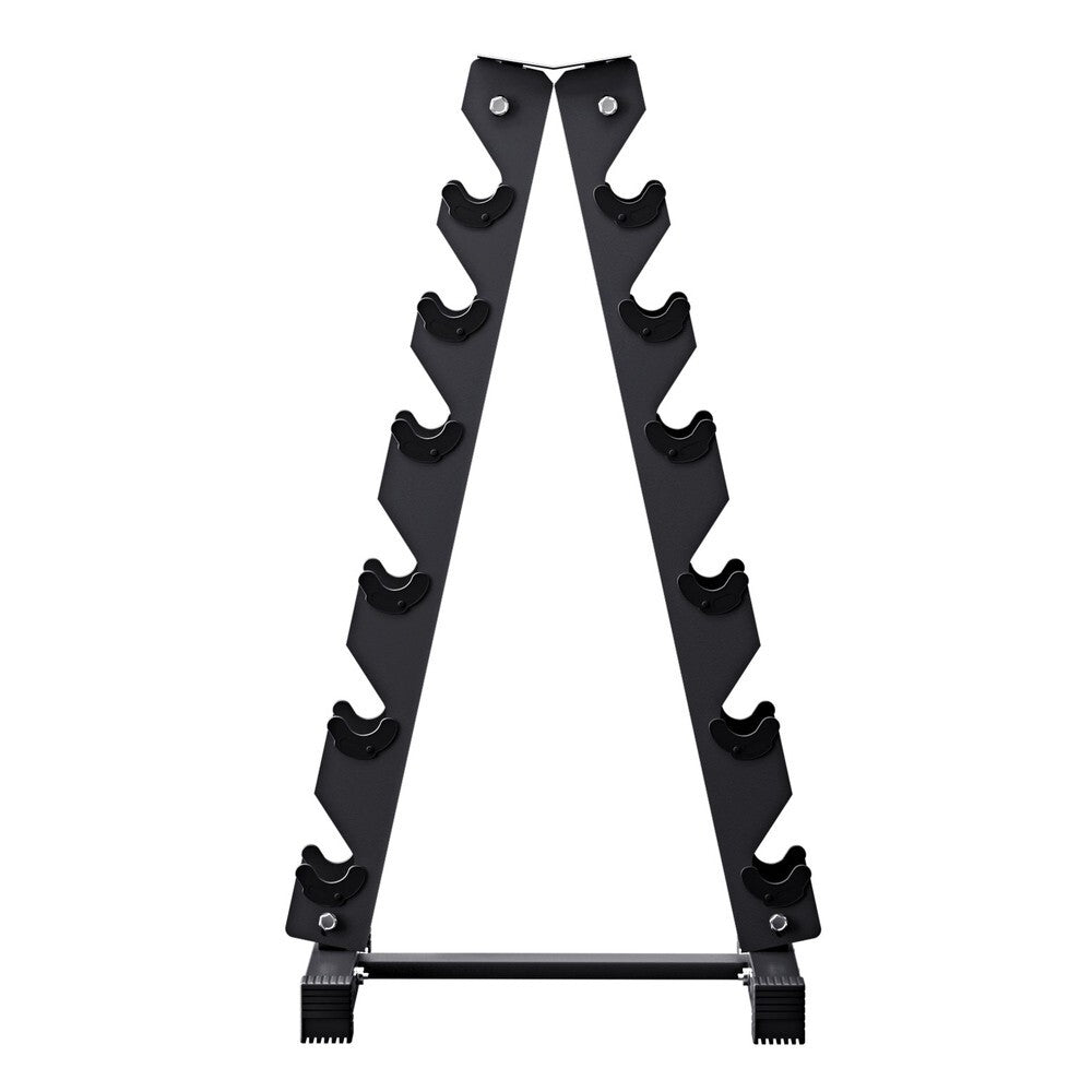 6 Tier Dumbbell Rack A-Frame Stand Home Gym Storage 200kg Capacity - Brand New