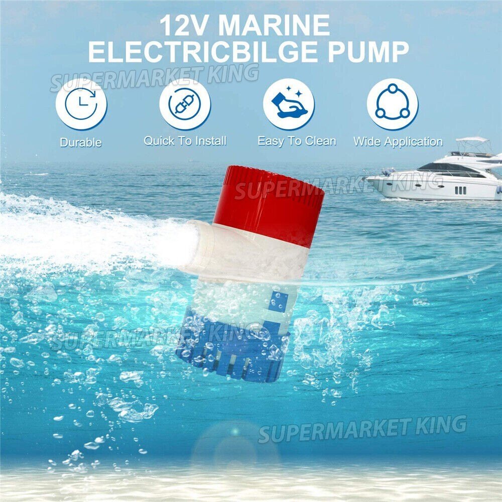 12V Bilge Pump 1100GPH Submersible Water Pump Boat Caravan Camping - Brand New