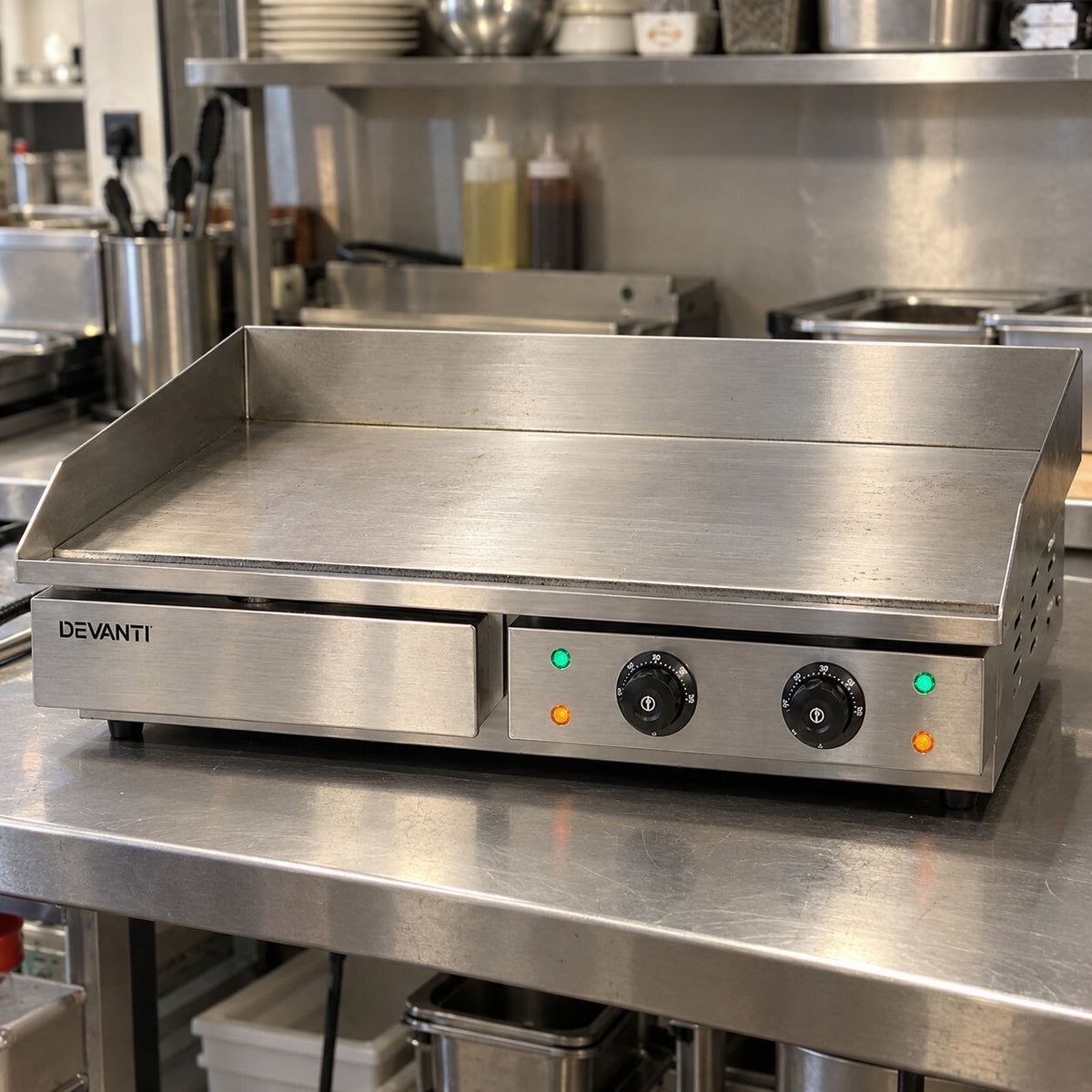 Large Commercial Hot Plate Griddle Two Zone Thermostat Burger Grill - New in Box
