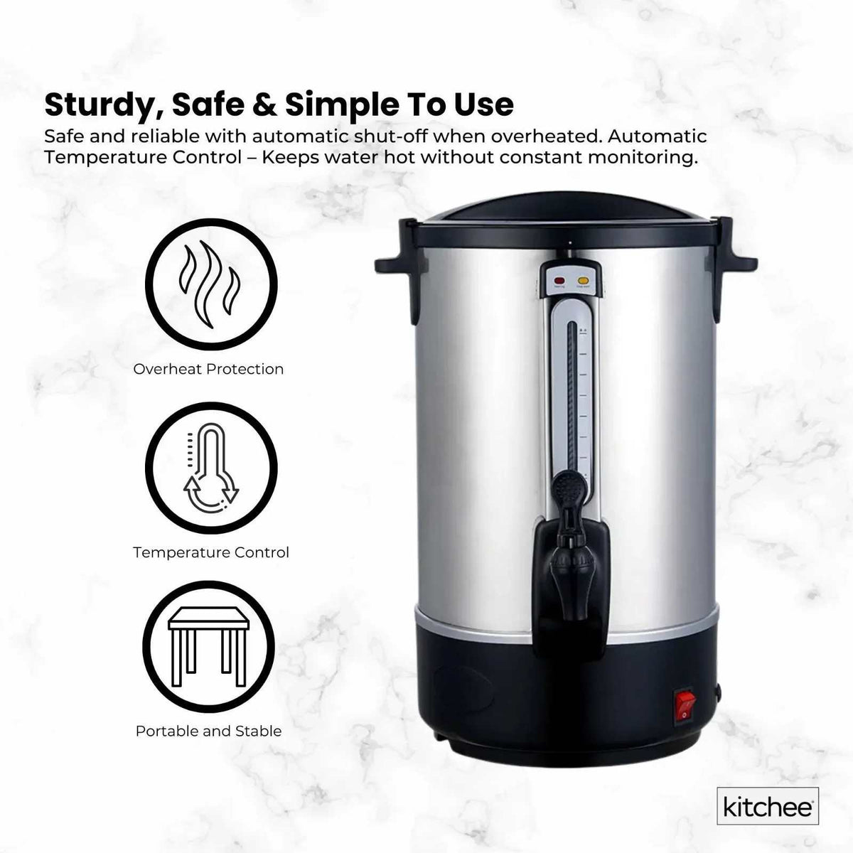 20L Electric Hot Water Urn Stainless Steel Commercial Boiler - Brand New