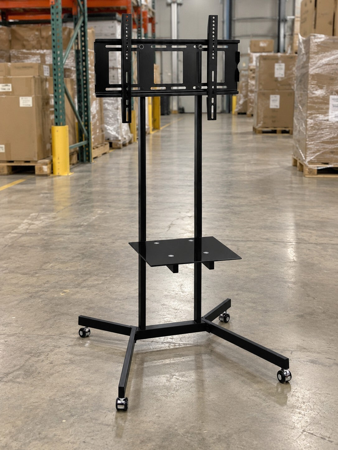 Mobile TV Stand on Wheels for 32-65 inch TVs Trolley Cart with Shelf - Brand New