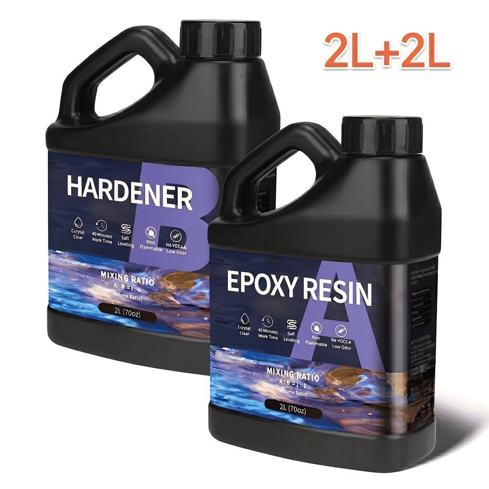 Epoxy Resin Kit 4L Crystal Clear 2L Resin + 2L Hardener 1:1 - Brand New