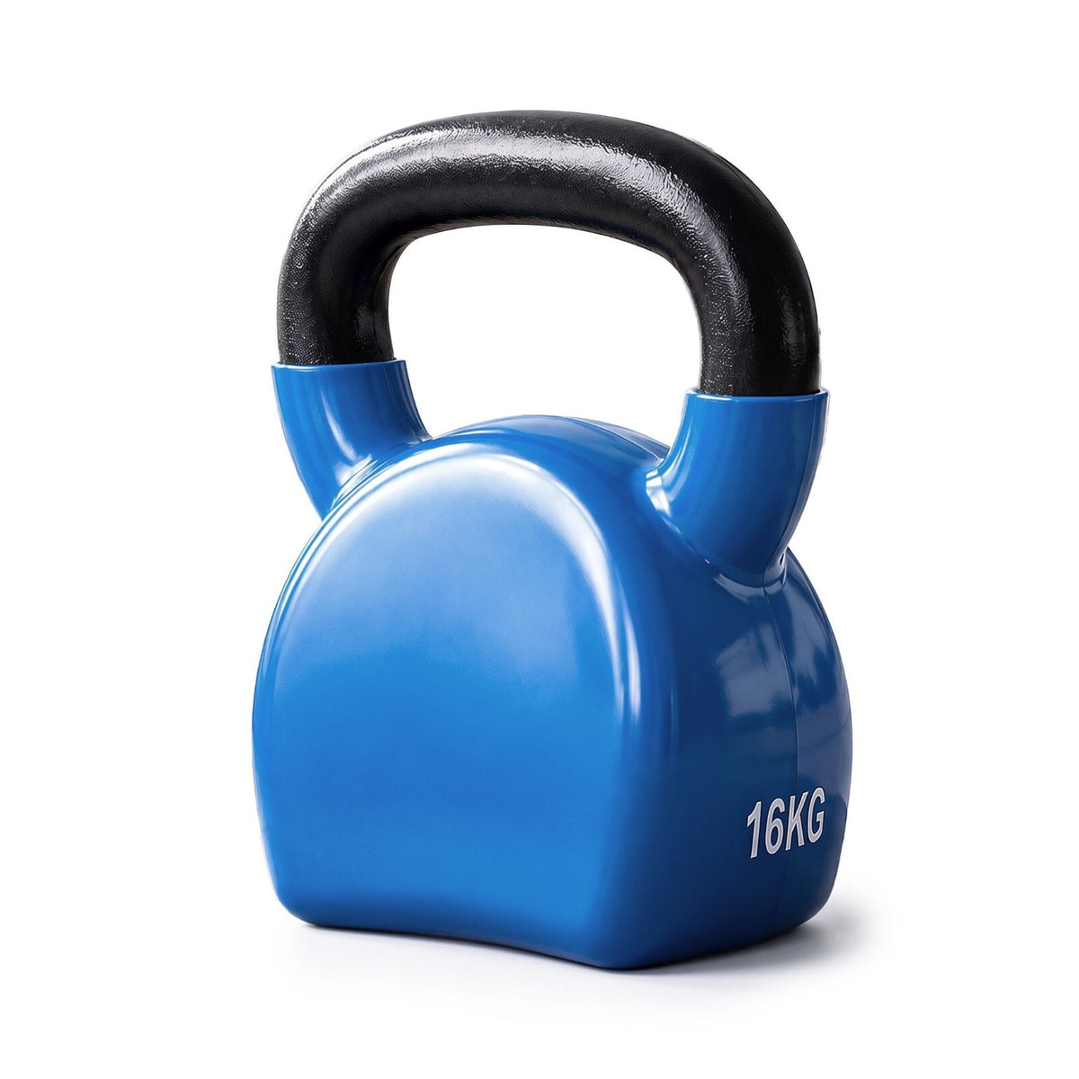 16kg Cast Iron Kettlebell Blue PVC Coated - Brand New
