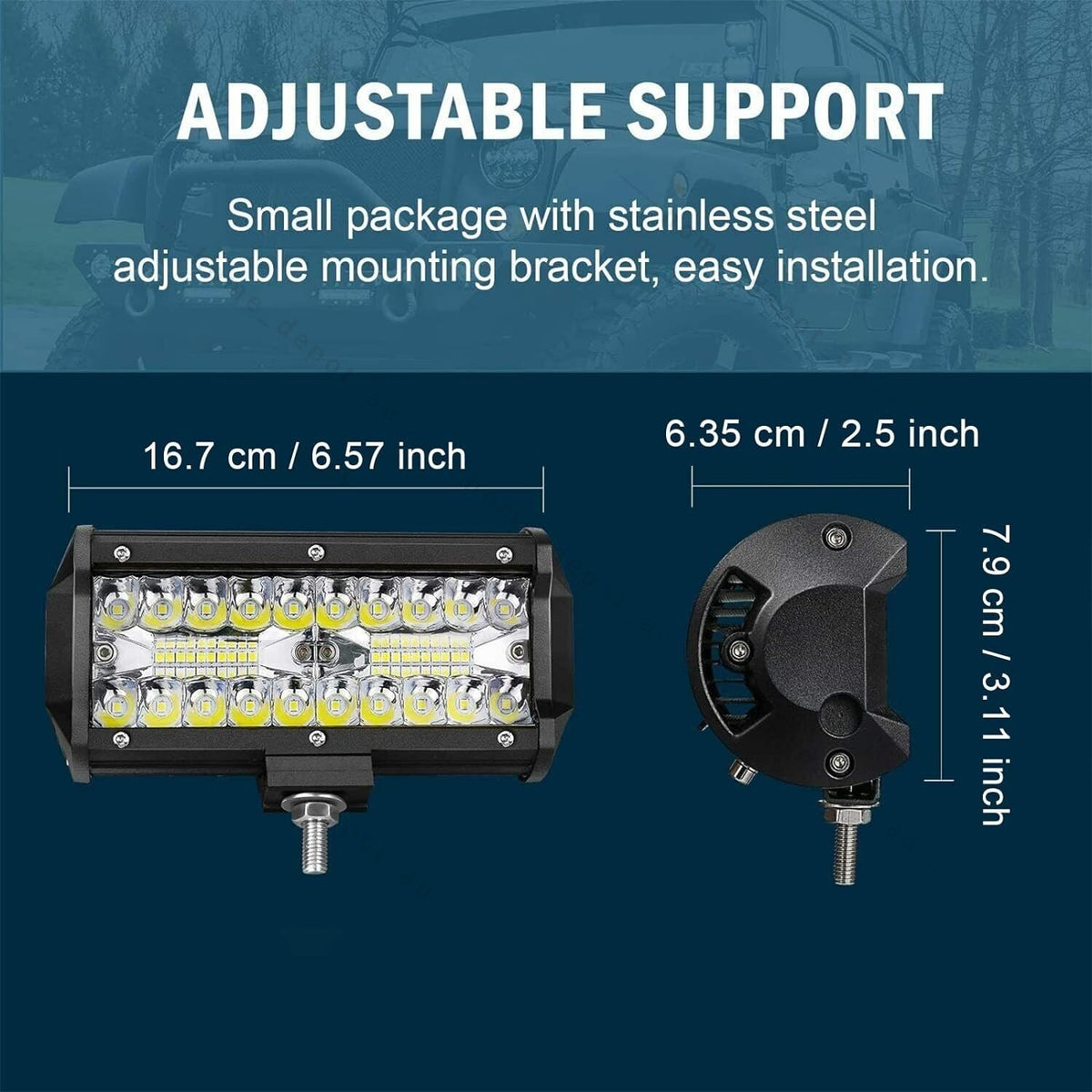 2x 7 Inch LED Light Bars Spot Flood Combo 4x4 Offroad Work Lights Pair - Brand New