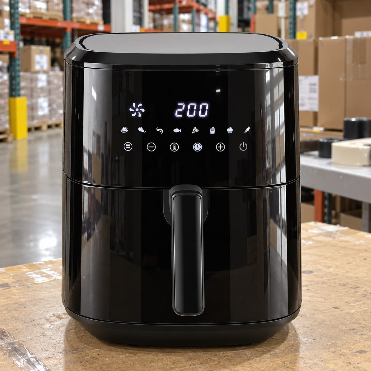 6.5L Air Fryer 1700W Digital Touch 8 Presets Black - Brand New
