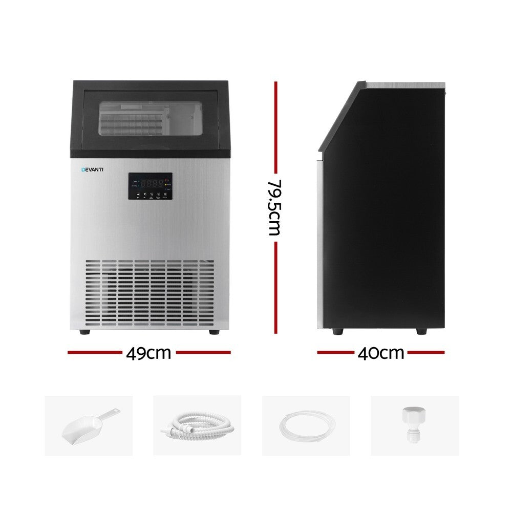 Commercial Ice Maker Machine 45kg per Day Stainless Steel - Brand New