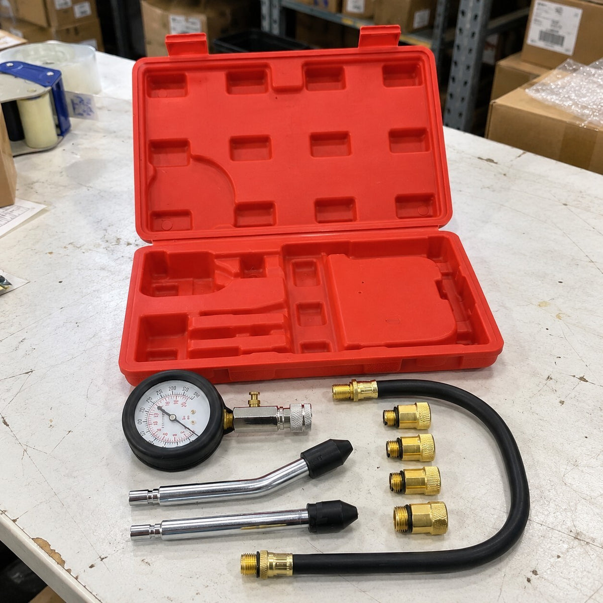 Petrol Engine Compression Tester Kit 300psi Gauge Set - Brand New