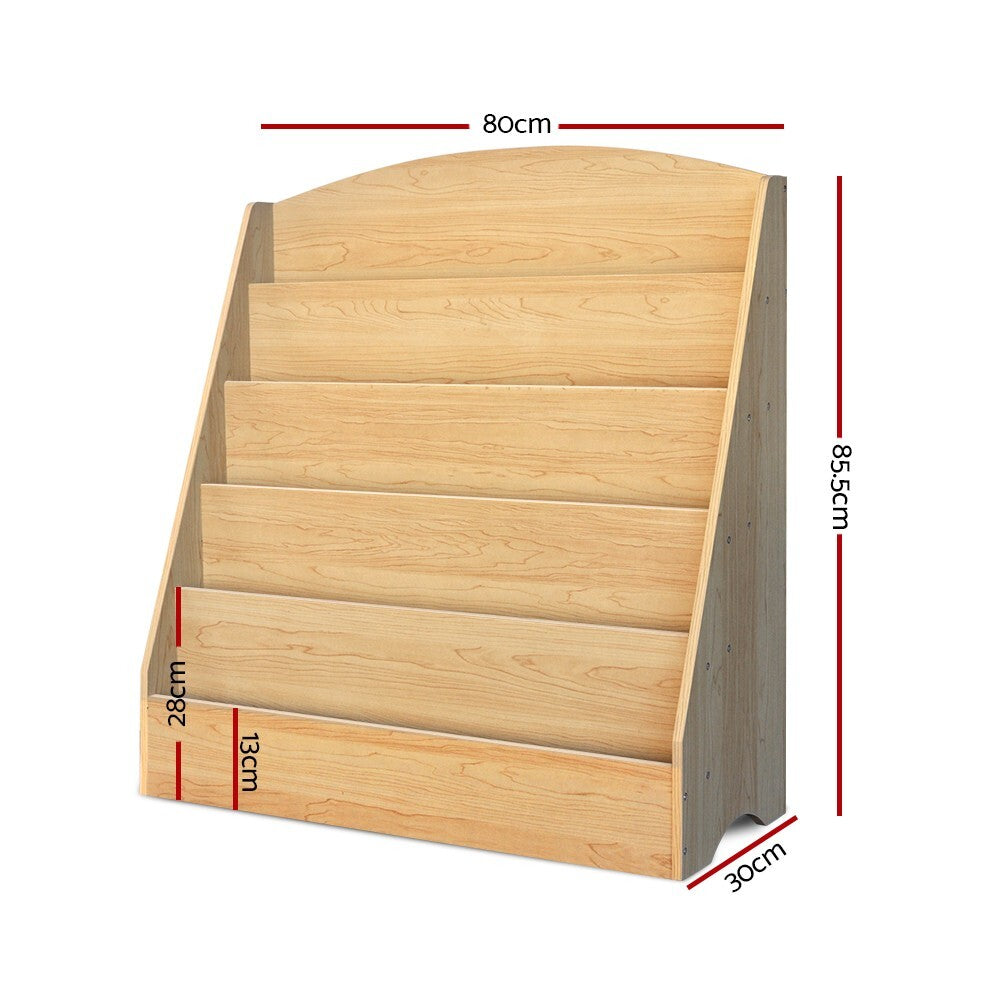 5 Tiers Kids Bookshelf Magazine Shelf Organiser Bookcase Display Rack - Brand New