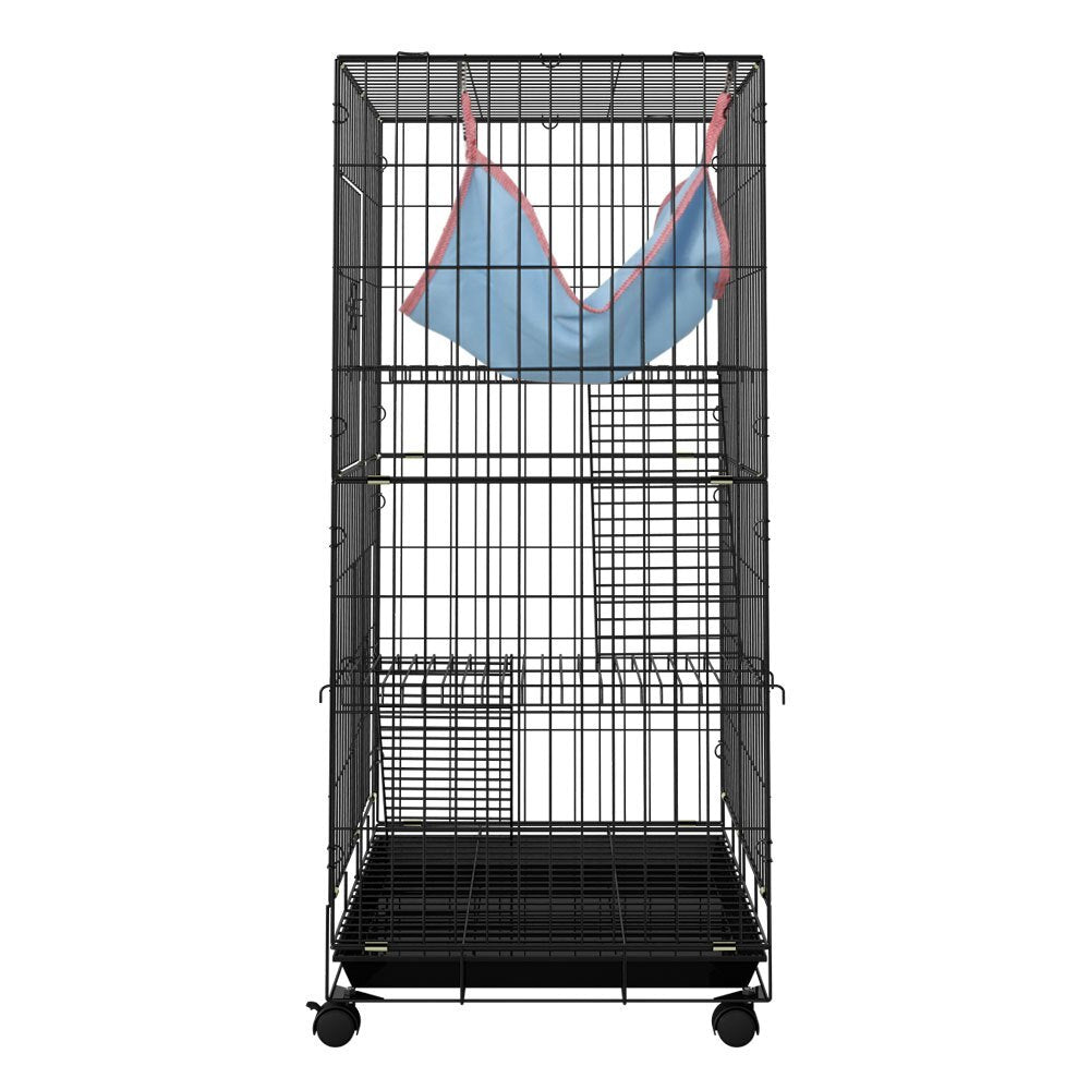 Rabbit Cage 100cm 3 Level Hutch on Wheels Guinea Pig Ferret - Brand New