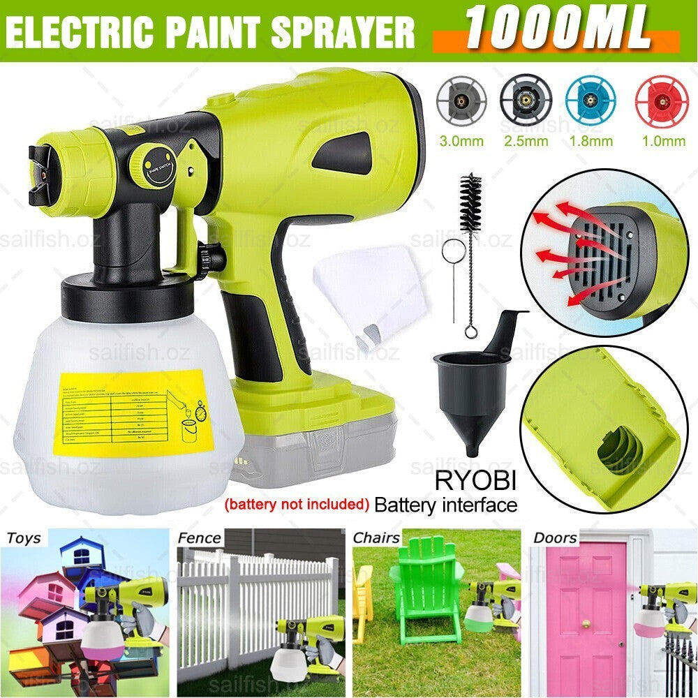 Cordless Paint Sprayer 18V Spray Gun 1L High Pressure Airless - Brand New