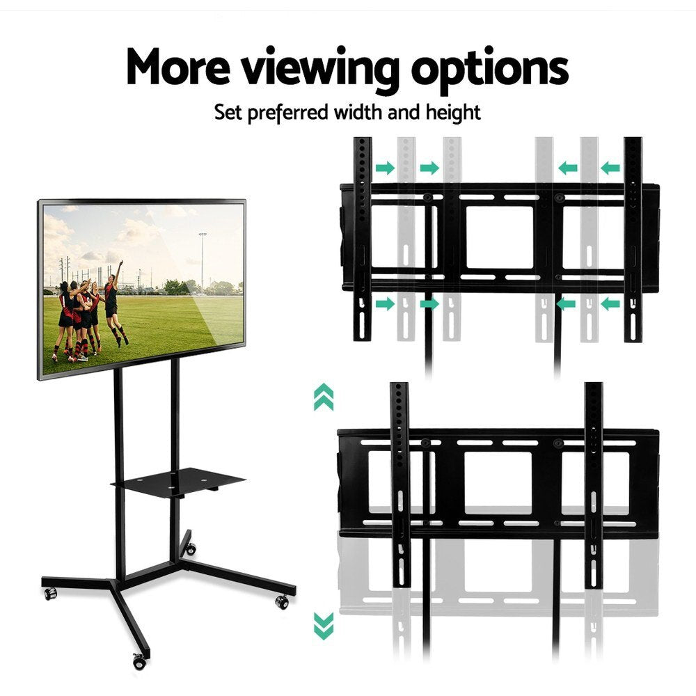 Mobile TV Stand on Wheels for 32-65 inch TVs Trolley Cart with Shelf - Brand New