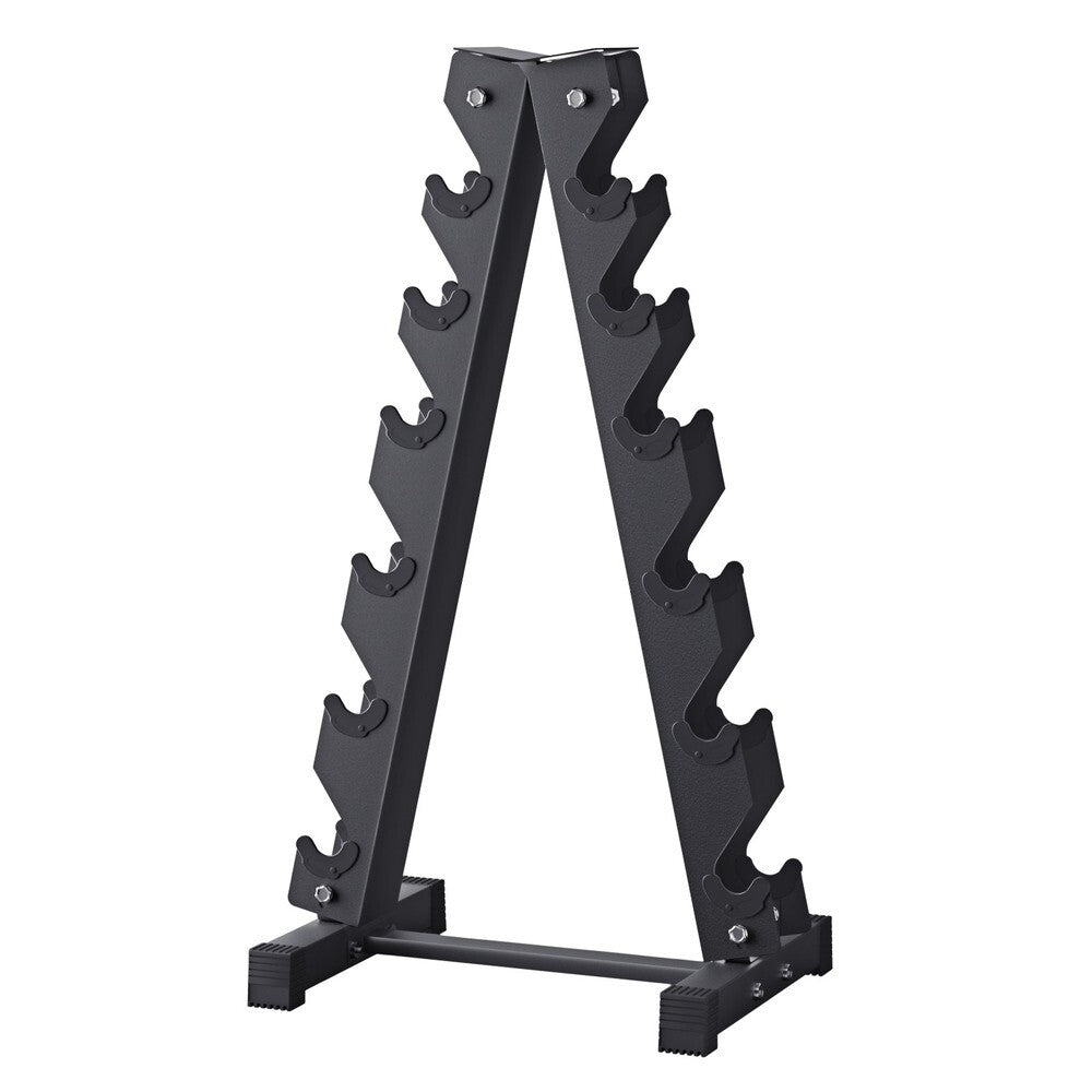 6 Tier Dumbbell Rack A-Frame Stand Home Gym Storage 200kg Capacity - Brand New