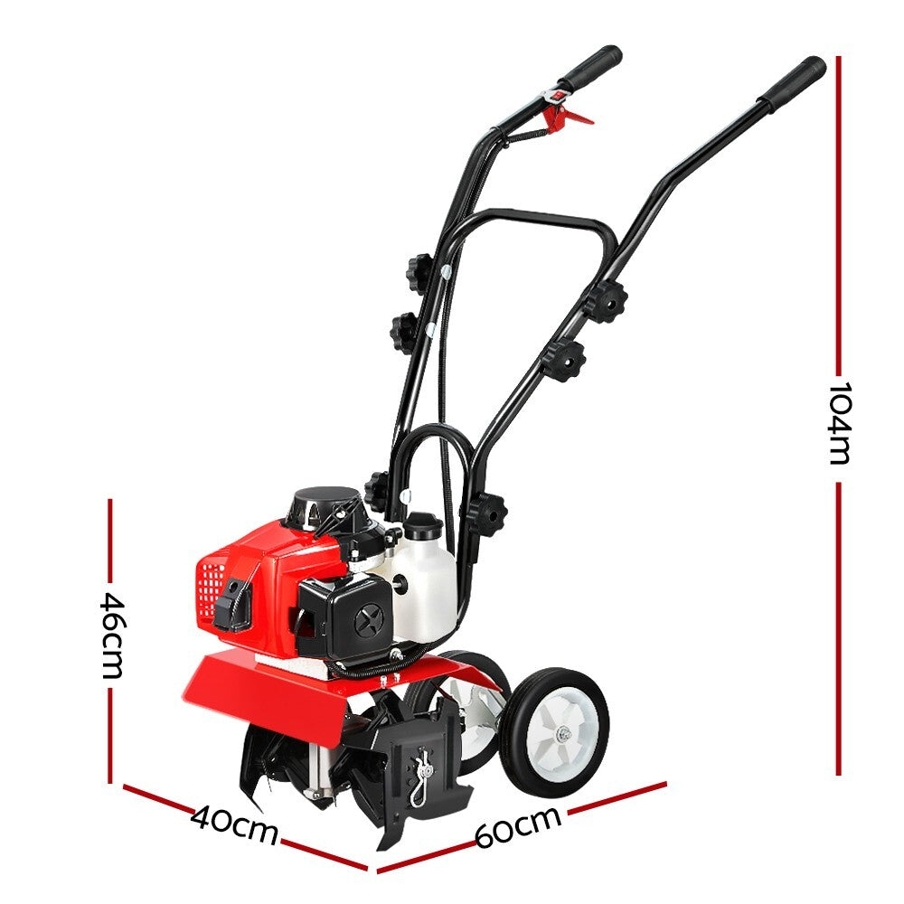 63cc Petrol Garden Tiller Cultivator Rototiller 4 Blades 400mm - Brand New