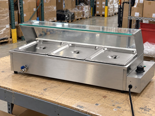Commercial Bain Marie Food Warmer 3 Pan Electric Buffet Server - Brand New