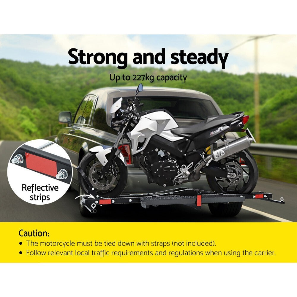 Motorcycle Motorbike Carrier Rack 2 Arms Ramp Dirt Bike 2'' Towbar Steel