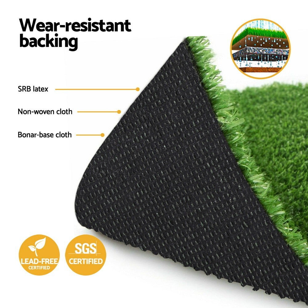 Prime Turf Artificial Grass Turf Rug Fake Grass 2 Rolls 15mm Height 50cm x 2m