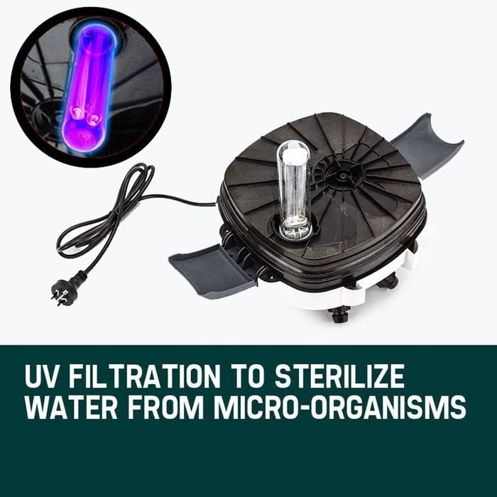 1850L/H Aquarium Canister Filter with UV Light & Media External Fish Tank