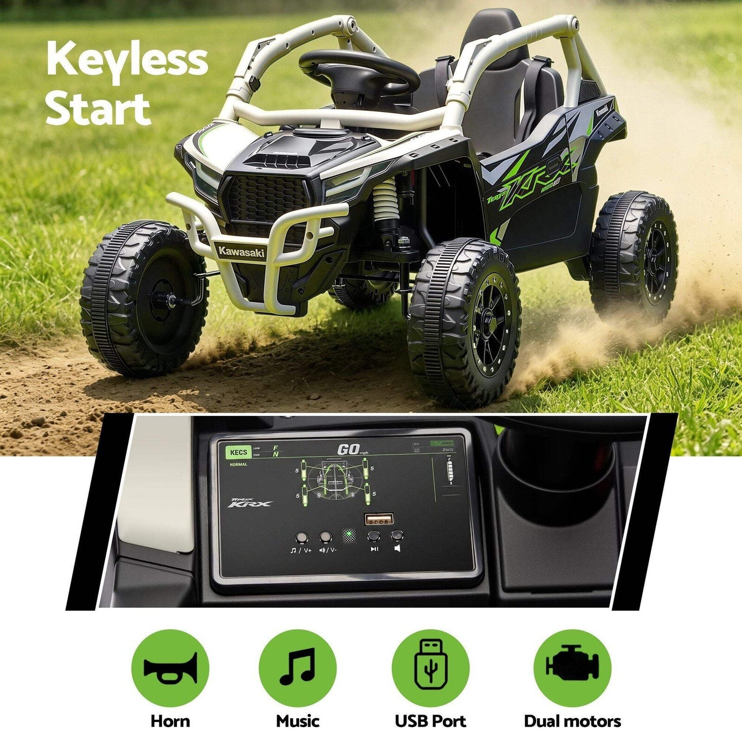Kids Ride On Car Off-Road Licensed KRX1000 Electric Toy with Remote Control