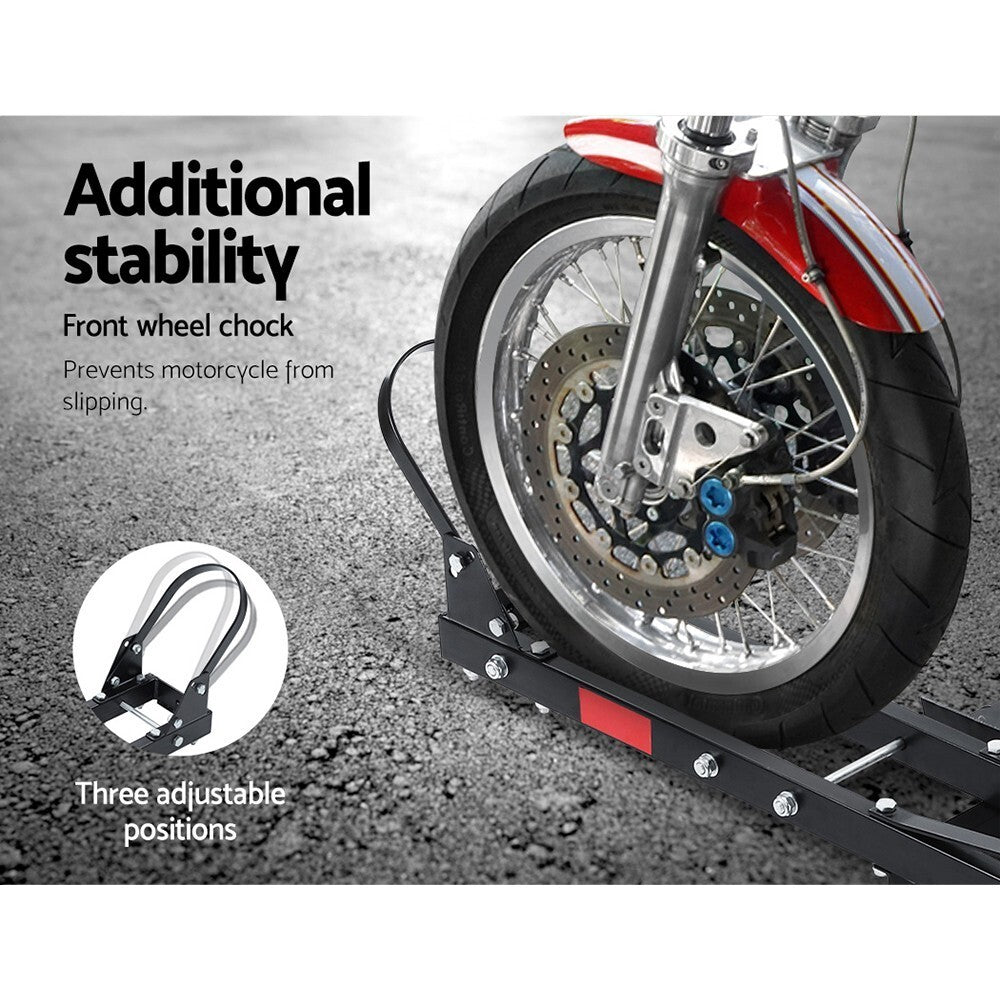 Motorcycle Motorbike Carrier Rack Ramp 2" Towbar Adjustable Height Black