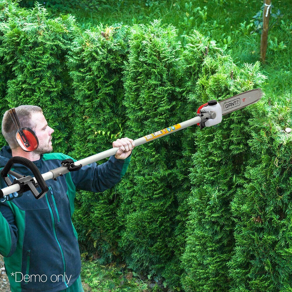 Pole Chainsaw 2 Stroke Petrol Tree Pruner Long Reach Saw 12 Inch Bar 2 In